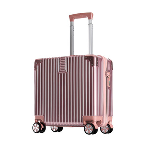 กระเป๋าเดินทางขนาดเล็ก 18 นิ้ว สำหรับผู้หญิง น้ำหนักเบา สีพื้น สีชมพูมาการอง พร้อมกุญแจล็อค ล้อหมุนได้ กระเป๋าเดินทางสำหรับการเดินทาง - Product Image 5