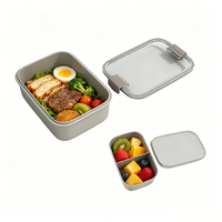 Ensemble de boîtes à bento isothermes, 40 oz, empilables, étanches, 3 compartiments, avec ustensiles intégrés et récipient à sauce, pour le travail, l'école