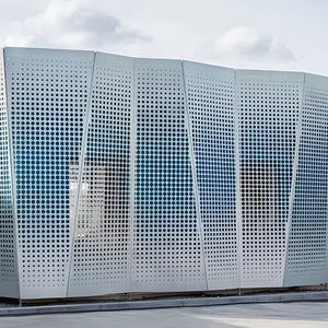 Panneau de mur rideau en aluminium de style européen avec motif géométrique en treillis, anti-corrosion, revêtement en poudre, personnalisé - Product Image 4
