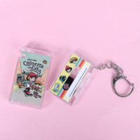 Pendentif de petite bande d'enregistrement NFC créatif personnalisé pendentif rétro mini cassette musique couleur autocollant bande porte-clés porte-clés suspendus