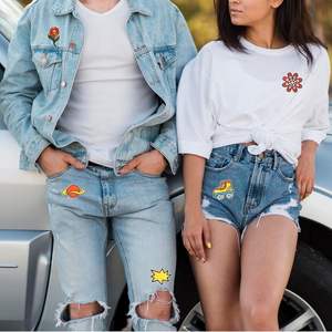 Moderne, individuell bestickte Aufbügelapplikationen mit Merrow-Maschinenstickerei aus Polyester für Kleidung, Hüte, Jeans, Jacken, Taschen und Rucksäcke - Product Image 4