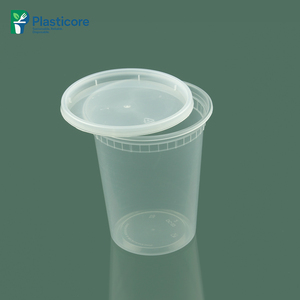 Hộp đựng thực phẩm nhựa PLASTICORE, cấp thực phẩm, trong suốt, dùng một lần, có nắp, dung tích 8oz, 12oz, 16oz, 24oz, 32oz - Product Image 6