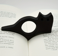 Marque-page ergonomique en forme de chat mignon à motif de dessin animé promotionnel, support de page pour le pouce, accessoire de lecture pour étudiant, idéal comme cadeau