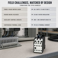 Contacteur magnétique 3TF42 AC-3 7,5 kW à 380 V, trois pôles, bornes à vis, 2NO 2NC, pour panneau de démarrage de moteur