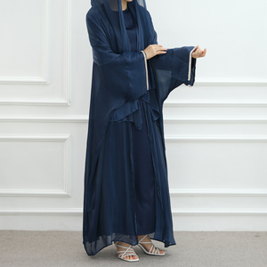 Loriya Solid Color 3pcs New Modest Abaya Set Dubai Abaya with Inner Dress and Hijab Islamic Clothing Women Abaya Muslim Dress - Product Image 6