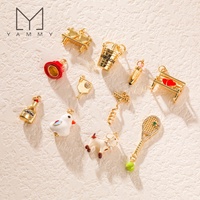 Yammy YFH033 Accessoires de bijouterie DIY européens et américains, pendentifs plaqués or, breloques en forme d'animaux, de raquettes, de clochettes et de bouteilles