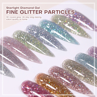 Lot de 24 vernis gel UV en gros avec paillettes et formes naturelles, non toxique, végétalien, écologique, longue tenue, idéal pour le DIY