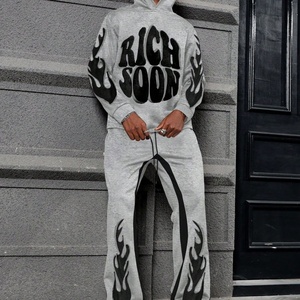 Ensemble survêtement décontracté 2 pièces pour homme, imprimé numérique, coupe oversize, avec pantalon jogger évasé et ample – Collection 2025 à succès - Product Image 3