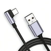 Câble USB C de type C à angle droit de 90 degrés, câble de type C tressé en nylon de haute qualité, charge rapide 3A, câble de type C de 1 m, 2 m, 3 m, fabrication personnalisée