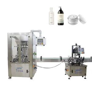 Automatic piston servo motor filling capping labeling machine with anti dropping system for lotion shampoo and cream