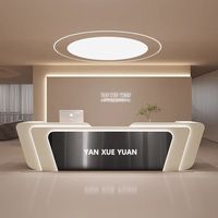 Hôtel de luxe en acier inoxydable hall réception ongles pédicure Spa caissier Center Salon de beauté hôpital Led comptoir de réception
