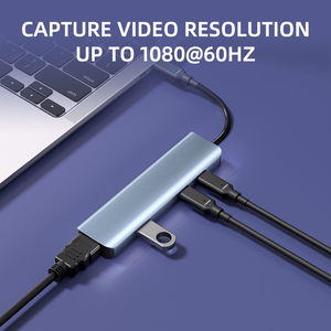 5 in 1 100W ชาร์จเร็ว HDMI 5Gbps USB 3.0 Type C มัลติฟังก์ชั่ภายนอกการ์ดจับภาพวิดีโอฮับสำหรับสวิทช์มือถือ - Product Image 2