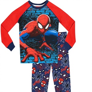 Pijamas de Manga Larga con Estampado de Dibujos Animados de Spiderman para Niños, Corte Ajustado, Otoño |   95% Algodón y Elastano |   Suave |   Lavable a máquina - Product Image 1