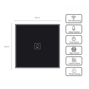 Interruptor de luz de pared táctil inteligente Wifi Tuya interruptor inteligente 1 vía Tuya Smart Life Wifi e interruptor de luz de 433Mhz, pared de 220V - Product Image 3
