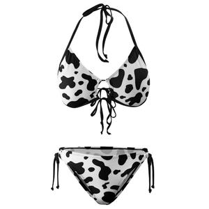Ensemble deux pièces imprimé vache personnalisé 2024, grande taille, maillot de bain sexy de luxe, string, bikini, vêtements de plage pour femmes - Product Image 2