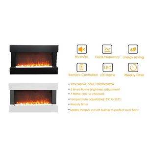 Chimenea Eléctrica <span class=keywords><strong>de</strong></span> Pared con Diseño 3D <span class=keywords><strong>de</strong></span> Madera, Precio <span class=keywords><strong>de</strong></span> Fábrica, Control Remoto, 2000W <span class=keywords><strong>de</strong></span> Potencia, Decoración y Calefacción para Interiores - Product Image 3