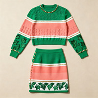Ensembles de vêtements pour femmes de la sororité Sigma Gamma Rho, style canadien, personnalisés OEM, rouge et vert, grandes tailles L-2XL, pulls 7 jauges