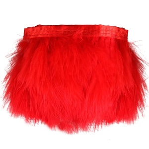 Tự Nhiên Thổ Nhĩ Kỳ Fluffy Lông Fringe Trim Craft 6-8 Inches Chiều Rộng Gói 2 Yards 1Pcs Màu Đỏ Thổ Nhĩ Kỳ Fluffy Lông - Product Image 6