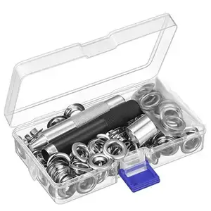 1/2 Inch 200 Bộ Golden A Box Hàng May Mặc Khoen Kim Loại Grommets Với 3 Bộ Dụng Cụ Cài Đặt