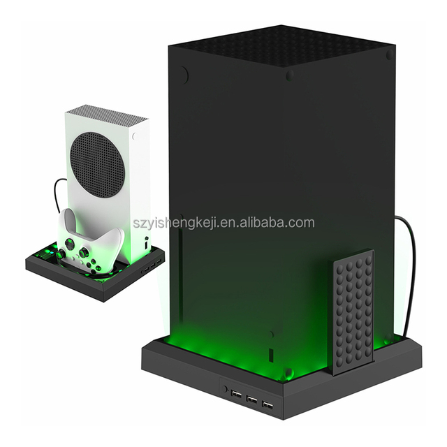 DSX-810 Vertical Atmosphere RGB ABS Stander Base with USB Hubs for Xbox Series S/X Video Console Controller Stand Accessories