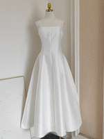 Robe de soirée mi-longue pour femme, col carré, coupe trapèze, avec cape courte, idéale pour l'été, le bureau, les mariages et les fêtes