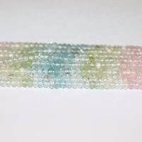 Perles de rondelle à facettes multi-aigue-marine naturelles certifiées de 3mm pour la fabrication de bijoux du fabricant indien au prix de gros