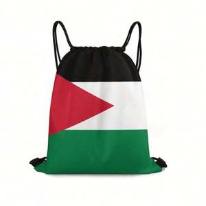 Sac Palestine en polyester et nylon, livraison rapide, design personnalisé, impression avec cordon de serrage, cadeau, sac drapeau Palestine - Product Image 1