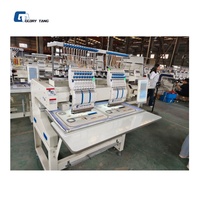 Machine à broder automatique à grande vitesse à double tête et 15 aiguilles pour casquettes, t-shirts et broderies plates