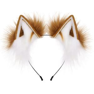 Nouveau Style en peluche belle fausse fourrure oreilles <span class=keywords><strong>de</strong></span> <span class=keywords><strong>loup</strong></span> renard bandeau oreilles <span class=keywords><strong>de</strong></span> chat bandeau pour les fans d'anime - Product Image 2
