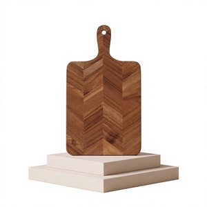 Bandeja de madera para servir bistecs y pizzas con mango de madera, apta para lavavajillas, para hostelería y servicio de alimentos - Product Image 1