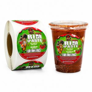Étiquettes d'emballage alimentaire FX, autocollants imperméables avec logo pour pots de sauce, pâte de piment, produits d'assaisonnement, étiquettes adhésives imprimées en rouleau - Product Image 1