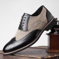 Nouvelles Chaussures de Mariage Homme Confortables à Bout Pointu, Style Brogue Rétro Décontracté et Habillé, Grande Taille, pour l'Automne