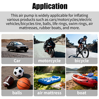 Mini pompe à air électrique portable sans fil 3000mAh Convient pour le gonflage des pneus avec fonction d'éclairage Applicable à divers scénarios