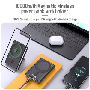 High Quality PD 22.5W 10000mAh Portable Power Bank With Mobile Holder Magnetic 15W Wireless Fast <b>Charging</b> - Product Image 2