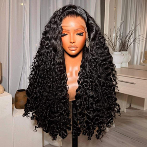 Perruques bouclées birmanes en <span class=keywords><strong>cheveux</strong></span> vietnamiens bruts en gros, densité 200, perruques frontales en dentelle HD 13x4 <span class=keywords><strong>pour</strong></span> femmes noires, perruques en <span class=keywords><strong>cheveux</strong></span> humains - Product Image 1