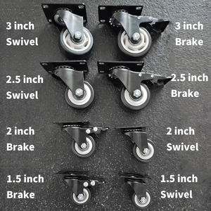 1,5 "2" 2,5 "3" 4 "5 дюймов ПВХ колесики промышленные двухподшипниковые полипропиленовые колесики черная мебельная тележка с тормозным винтом OEM - Product Image 6