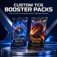 Pochette en Mylar métallisé imperméable, imprimée sur mesure, à faible MOQ, pour emballage de cartes mystère TCG et emballage de détail