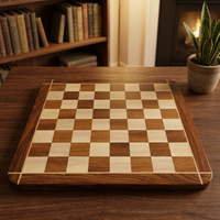 Plateau d'échecs en bois, forme carrée, 8x8, plateau de jeu pour divertissement et stratégie abstraite, 2 joueurs