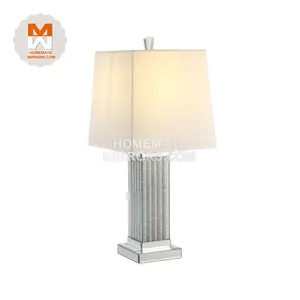 Lampu dekorasi kristal berlian ganda, lampu meja Modern lapisan ganda kristal