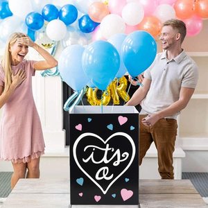 Boîte cadeau <span class=keywords><strong>surprise</strong></span> pour révélation de sexe de bébé DIY, fournitures de fête, boîte en papier - Product Image 2