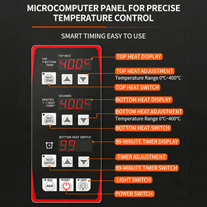 Horno Eléctrico Industrial para Panaderí<span class=keywords><strong>a</strong></span>, 3 Niveles, 9 Bandejas, 380V, con Pantalla Táctil y Controlador PID - Product Image 4