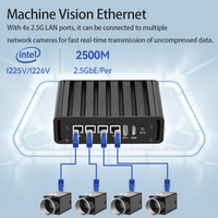 Intel N100 4 Port LAN 2.5G Ethernet Nic RS485 RS232 Mini PC Server Appliance X86 Tanpa Kipas Firewall Router Industri