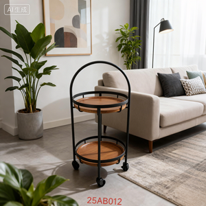 Modern Simple Living Room Furniture Bar Cart Iron Storage Rack 4-Wheel Hotel <strong>Trolley</strong> Sofa Bed for <strong>Small</strong> Apartments <strong>Kitchen</strong> - Product Image 2