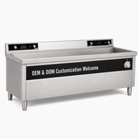 Lave-vaisselle ultrasonique commercial entièrement automatique avec stérilisation pour restaurant, hôtel, cantine
