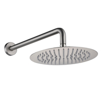 Douche de pluie murale ronde en acier inoxydable 304 brossé avec bras d'extension, système de douche de pluie dissimulé pour salle de bain
