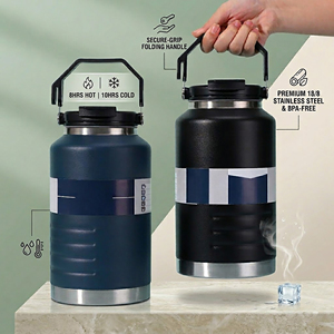 Bottiglie d'Acqua di Grande Capacità 50oz 67oz con Incisione Laser Personalizzata, Thermos in Acciaio Inox, Facili da Trasportare, Bottiglie per Campeggio - Product Image 3
