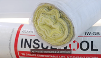 INSULWOOL Plaque de laine de verre de conception industrielle et moderne, épaisseur 150 mm, avec feuille d'aluminium et plastique, certifiée ISO