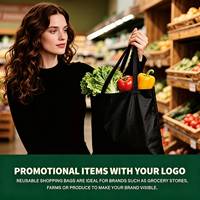 Sacs fourre-tout réutilisables en gros, pas chers, avec logo personnalisé, sacs de courses non tissés, sacs d'épicerie avec poignées, pliables