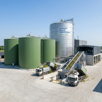 Cuve de digestion anaérobie sur mesure à boulons, en acier inoxydable 316L et acier au carbone, 100-12000m³ CSTR, Digesteur de biogaz à toit rigide, Schumann avec revêtement en verre