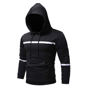Sweat-shirt à capuche noir pour homme, coupe classique, décontracté, manches classiques, respirant, tricoté, 100% coton, écologique, vêtements d'hiver - Product Image 5